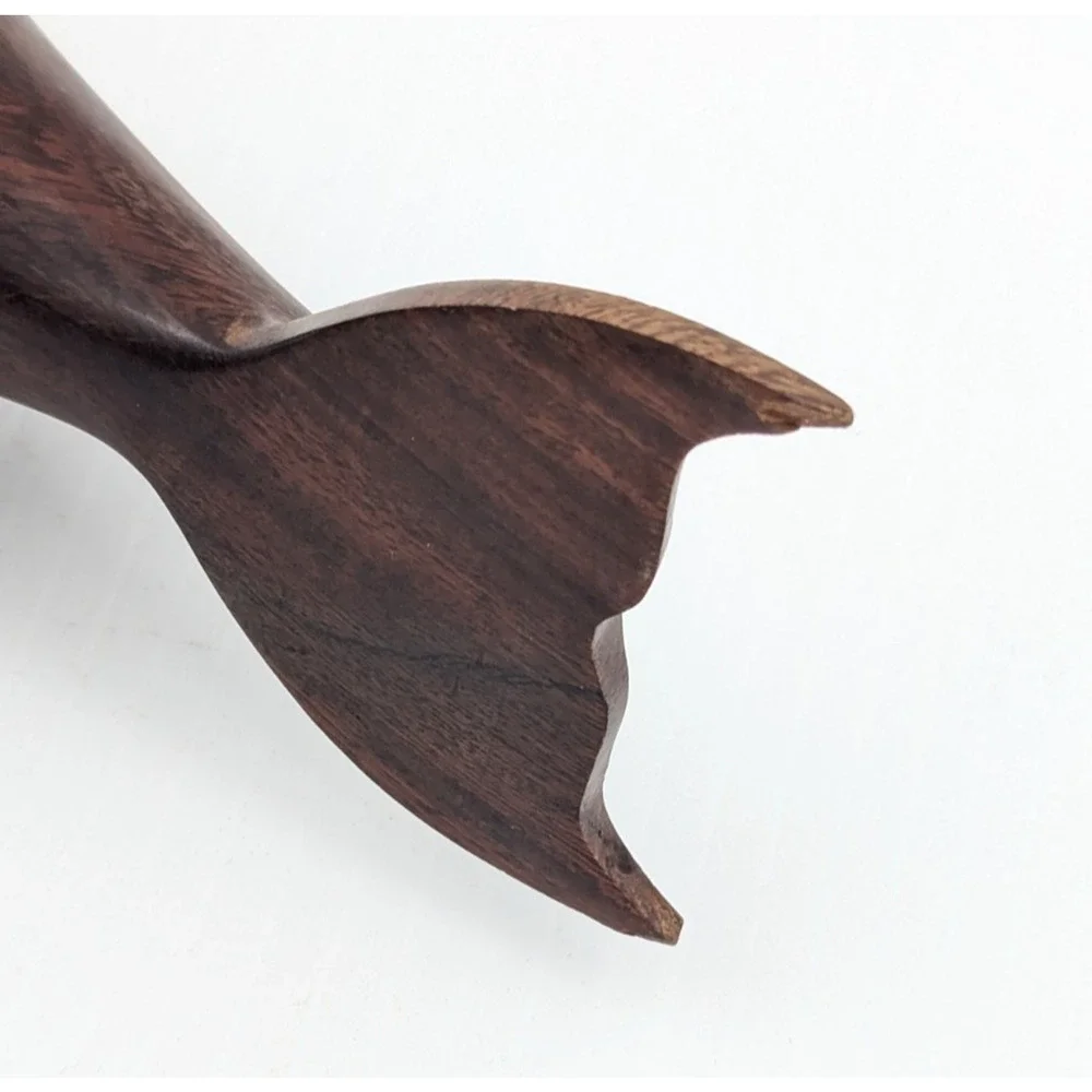 Set 2 Vintage Hand Carved Ironwood Dolphin Sculptures Figures Dolphins 9" and 5" - Picture 10 of 12